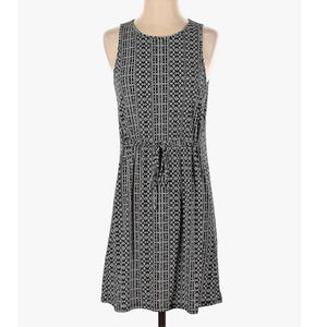 BCBGeneration Sleeveless Dress with Abstract print Black Multi Size Medium